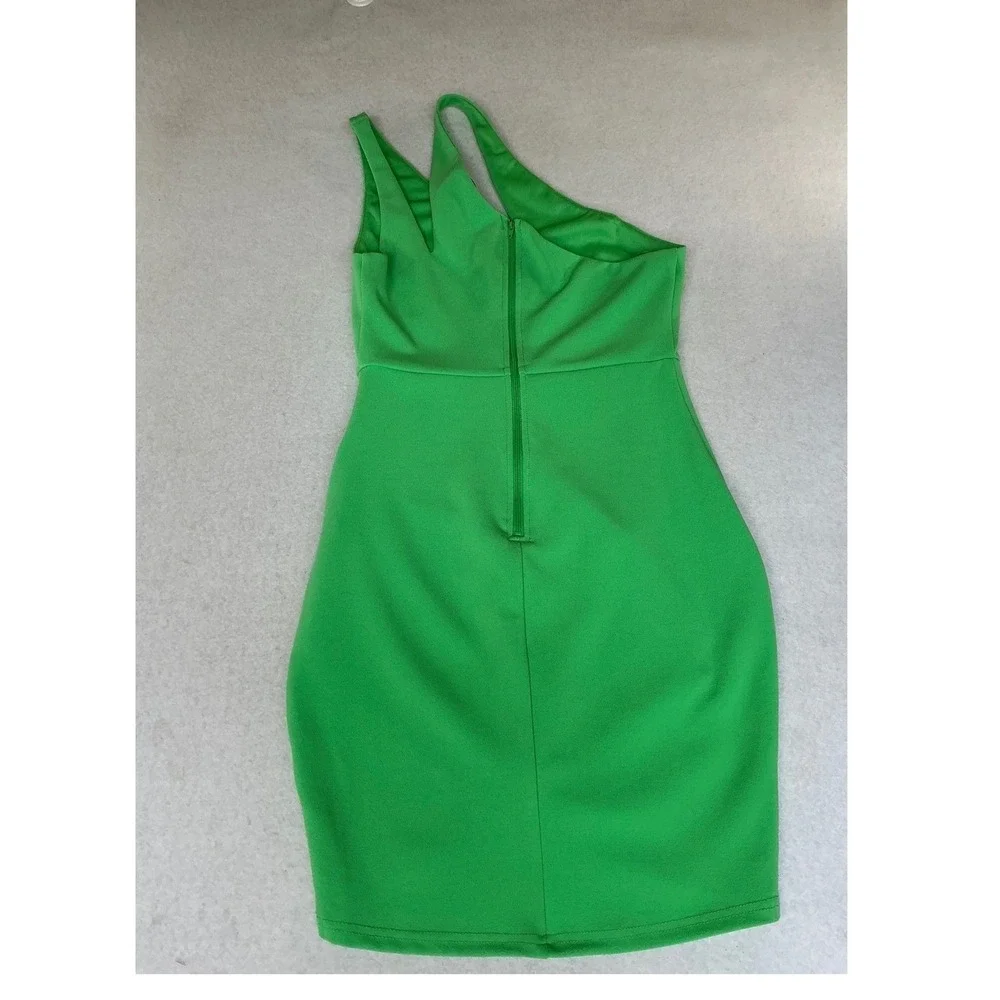 Privy One Shoulder Mini Dress Womens Small Summer Green Cutout Bodycon PD72338H